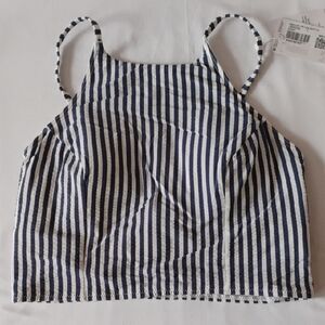 Lululemon Navy and White Striped Swim Top